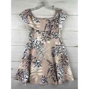 Speechless Mini Dress Womens M Boho Pink Floral Off Shoulder Cottagecore NWT